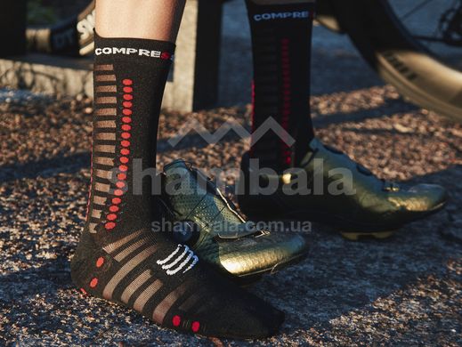 Носки Compressport Pro Racing Socks V4.0 Ultralight Bike 2022, Black/Red, T3 (XU00052S 906 0T3)