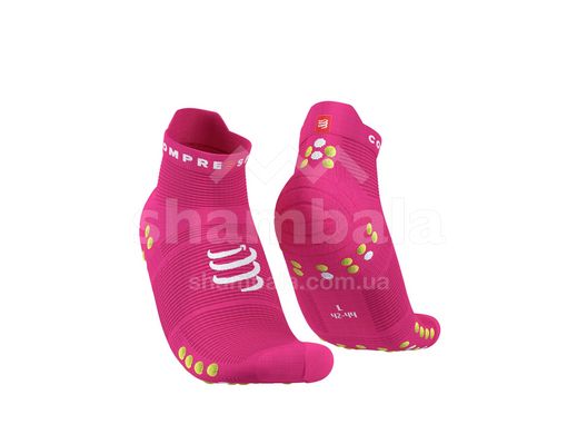 Шкарпетки Compressport Pro Racing Socks V4.0 Run Low 2022, Fluo Pink/Primerose, T2 (XU00047S 360 0T2)