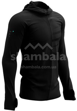 Чоловіча толстовка з рукавом реглан Compressport 3D Thermo Seamless Hoodie Zip - Black Edition 2021, Black, M (AU00014L 990 00M)