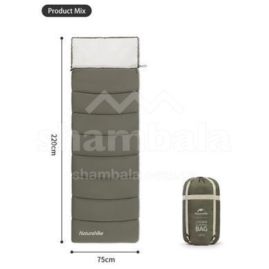 Спальный мешок с капюшоном Naturehike LD250 CNK2300SD016, (7/2&deg;С), Dark Green (6976023921797)