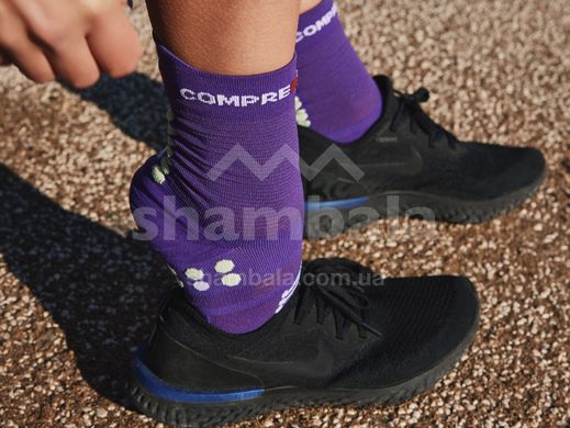 Носки Compressport Pro Racing Socks V4.0 Run High 2022, Purple/Paradise Green, T2 (XU00046S 367 0T2)