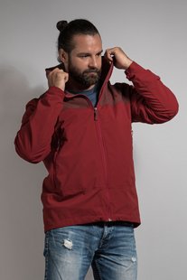 Трекінгова чоловіча куртка Soft Shell Tatonka Lajus M's Hooded Jacket, Auberdin/Lava Red, S (TAT 8431.098-S)