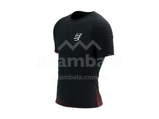 Чоловіча футболка Compressport Racing SS Tshirt, Black/High Risk Red, L (CMS AM00128B 920 00L)