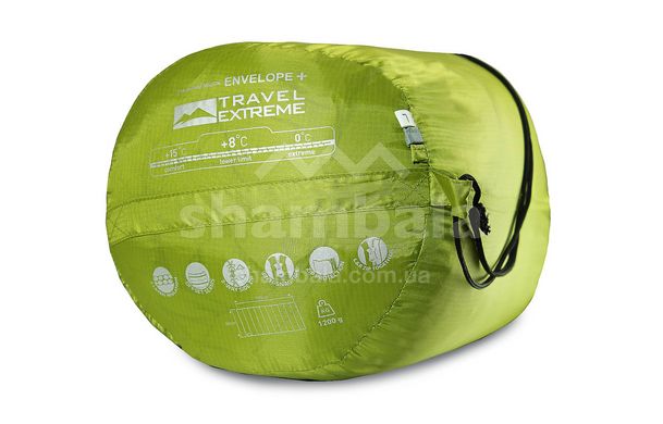 Спальный мешок Travel Extreme ENVELOPE+ (15/8 °С), 190 см - Left Zip (Right Zip), Olive (ТE-С0121)