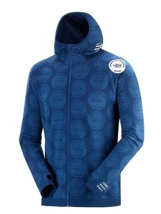 Чоловіча толстовка з рукавом реглан Compressport 3D Thermo Seamless Hoodie Zip - Mont Blanc 2020, Blue, M (AU00003L 500 00M)