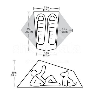 Палатка двухместная Big Agnes Tiger Wall 2 Platinum, grey/blue (TTWP219)