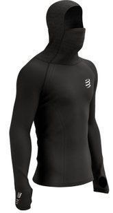 Чоловіча кофта з рукавом реглан Compressport 3D Thermo UltraLight Racing Hoodie, Black, L (AU00007B 990 00L) 2021/22