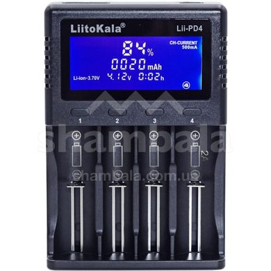 Зарядний пристрій для акумуляторів Liitokala Lii-PD4, 4 канала, Ni-Mh/Li-ion/LiFePo4, 220V/12V, LCD, Box (Lii-PD4)