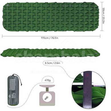 Коврик надувной Naturehike FC-10 NH19Z001-P, 65 мм, Graphite (6927595735336)
