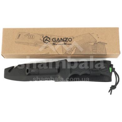 Нож Ganzo G8012V2 з паракордом, Black (GNZ G8012V2-BK)
