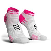 Шкарпетки Compressport Pro Racing Socks V3.0 Run Low, White/Pink, T2 (RSLV3-00PI-T2)