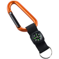 Карабін Munkees 3228 8 mm with strap, compass, Keyring Orange (MNKS 3228-OR)