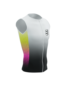Майка чоловіча Compressport Tri Postural Aero Tank Top M, Safe Yellow/Neo Pink, M (7630102556896) image