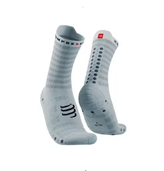 Носки Compressport Pro Racing Socks V4.0 Ultralight Run High, White/Alloy, T3 (CMS XU00050B 010 0T3) image