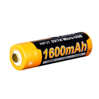 Акумулятор Fenix 14500 ARB-L14-1600U micro usb, 1 шт (ARB-L14-1600U) image