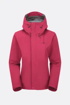 Мембранна куртка жіноча Rab Downpour Jacket Wmns, Watermelon, 8 (QWI-07-WTM-08) image