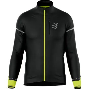 Вітровка чоловіча Compressport Hurricane Windproof Jacket Flash M, Black/Fluo Yellow, S (7630102555783) image