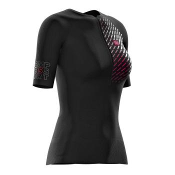 Жіноча футболка Compressport Trail Running Postural SS Top W, Black, XS (TSTRV2W-SS99-0XS) image