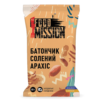 Батончик (Солений арахіс) Food Mission (4820260630641) image