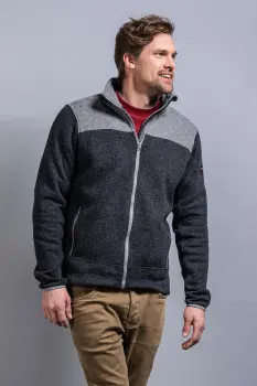 Чоловіча вовняна кофта Tatonka Lakho M's Jacket, Dark Grey/Pebble Grey, XXL (TAT 8363.198-XXL) image