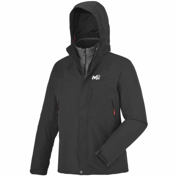 Мембранная мужская теплая куртка 3 в 1 для треккинга Millet Pobeda 3in1, Black/Heather Grey, XXL (MIV7147H 6282_2XL) image