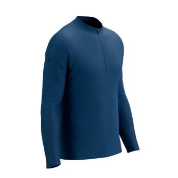 Чоловічий джемпер з рукавом реглан Compressport Trail HZ LS Tshirt M, Poseidon, M (7630102584288) image