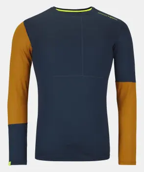 Термофутболка мужская Ortovox 185 ROCK'N'WOOL LONG SLEEVE M, deep ocean, M (8410200032) image
