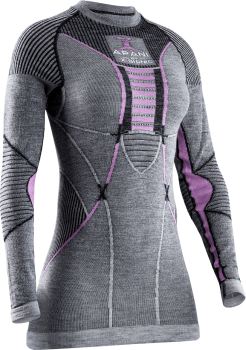 Термофутболка женская X-Bionic Apani 4.0 Merino Shirt Round Neck LG SL Wmn, Black/Grey/Magnolia, XS (XB AP-WT06W19W.B343-XS) image