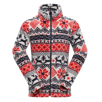 Дитяча флісова кофта Alpine Pro ELKINI 6, р.116-122 - Red/Blue (KSWU169 423PB) image