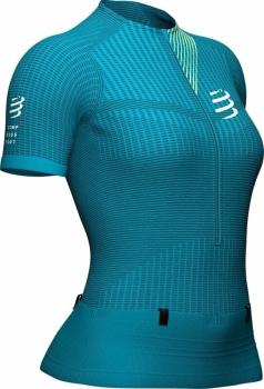 Женская футболка Compressport Trail Postural SS Top W 2022, Enamel/Paradise Green, S (AW00089S 525 00S) image