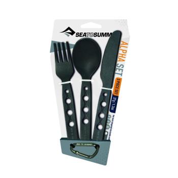 Набір столових приборів Alpha Cutlery Set Black від Sea to Summit (STS ACUTASET3) image