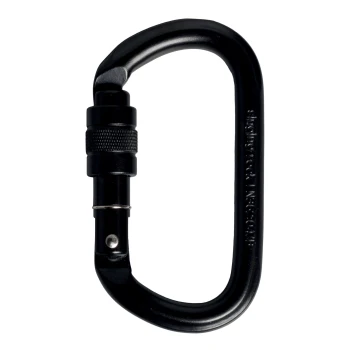 Карабін Singing Rock Steel Oval Carabiner Screw Gate, Black (8595033365100) image