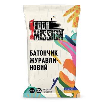 Батончик (Журавлина/Вишня) Food Mission (4820260630207) image
