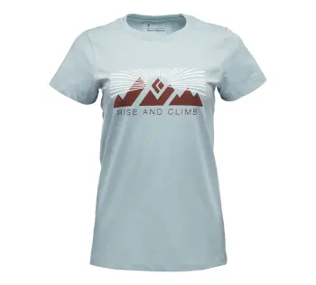 Футболка жіноча Black Diamond SS Rise And Climb Tee Blue Ash, р. L (BD R7PS.4006-L) image